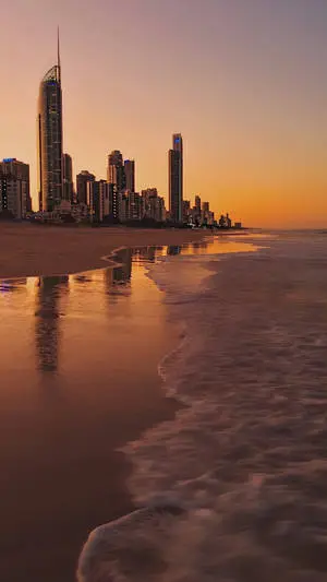4K iPhone City During Sunset On Beach