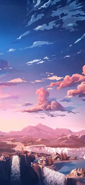Aesthetic iPhone X Pink Anime Nature