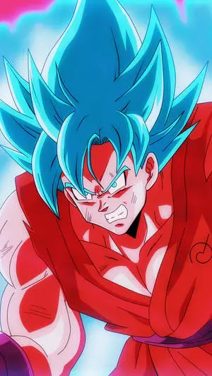 Angry Blue Hair Saiyan Son Goku iPhone