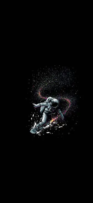 Astronaut At Space Minimalist Black Phone
