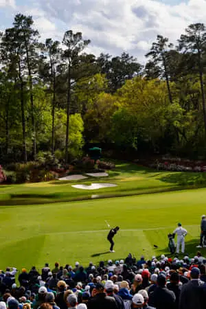 A Crowd Watching At Augusta National Iphone