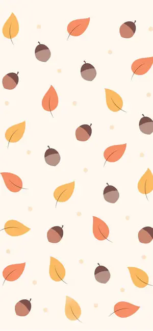 Autumn iPhone Acorns And Leaves Pattern