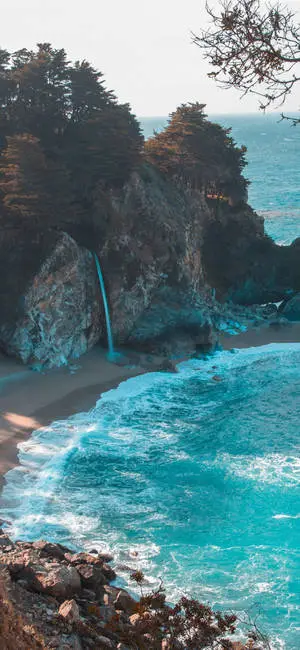 Beach 4K iPhone Waterfall From Mountain