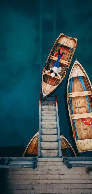 Beach 4K iPhone Woman On Boat At Pier
