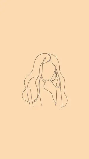 Beige Aesthetic Phone With Long Haired Woman