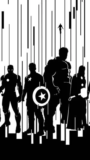 Black And White Avengers iPhone Background