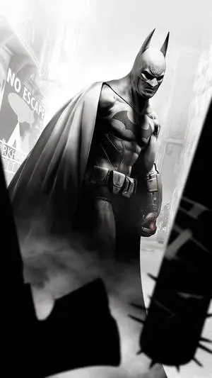Black And White Batman Arkham Knight iPhone