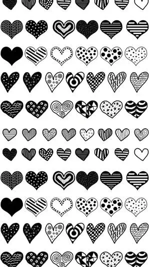 Black And White Heart Variations