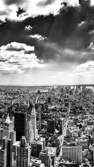 Black and White City iPhone Wallpaper