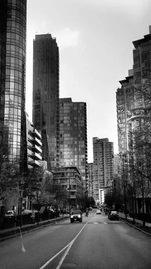 Black And White iPhone City Road