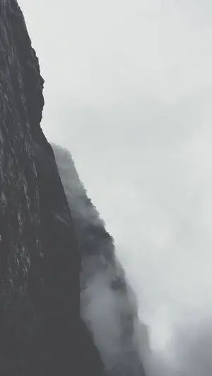 Black And White iPhone Mountain Cliff
