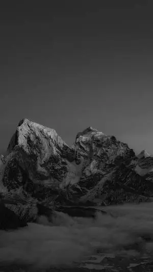 Black And White iPhone Snowy Mountaintop