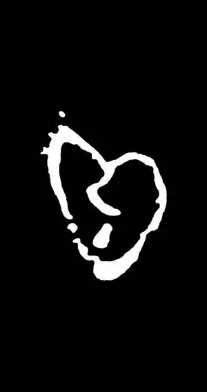 White Outline Of A Broken Heart Iphone