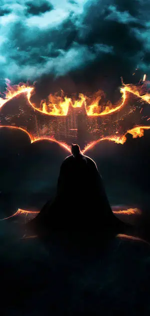 Dynamic Batman Dark Symbol Illuminated iPhone Wallpaper