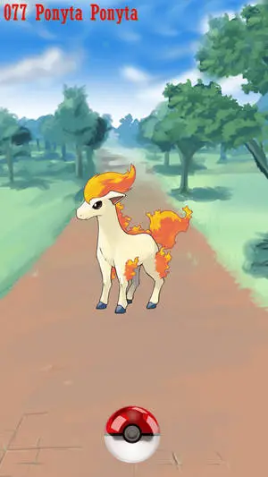 Catching Pokémon Ponyta