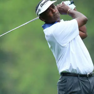 Close-Up Vijay Singh Holding Golf Club