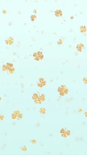 Clover Leaves Gold Sparkle iPhone