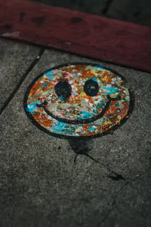 Colorful Smiley Floor Graffiti iPhone