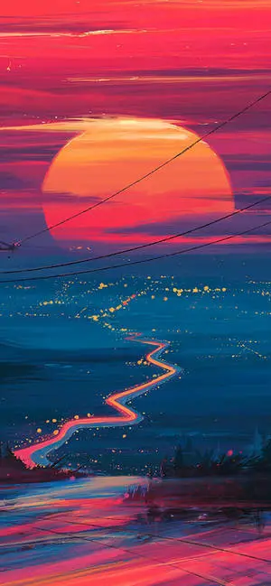 Captivating Orange Sunset Art on iPhone 11