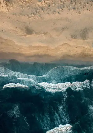 Dark Blue Beach Wave iPhone