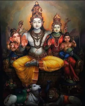 Dark Laxmi Ganesh Saraswati Shiva