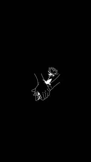 Dark Theme Minimalist Holding Hands