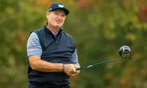 Ernie Els Holding A Golf Club