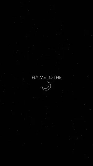 Fly To Moon Minimalist Black Phone