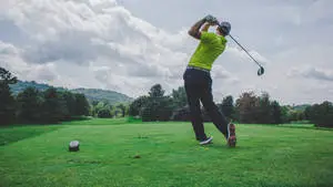 Golfer In Lime Green Golfing Desktop