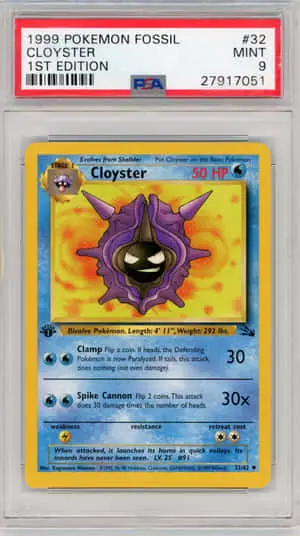  Caption: High Graded Cloyster Holo Card From 1999 