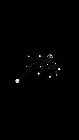 Interconnected White Circles Solid Black iPhone