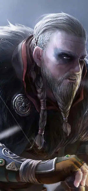 Iphone Xs Assassin's Creed Valhalla Fanart Painting Of Eivor Background 