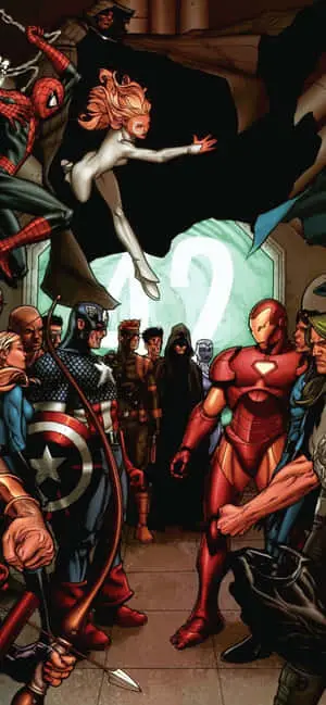 iPhone XS Max Marvel Group Of Superheroes Background