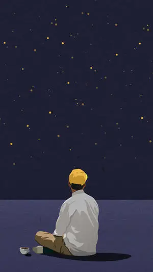 Man And Sky Art Iphone