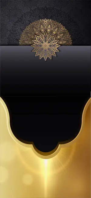 Elegant Black and Gold Mandala Design on iPhone
