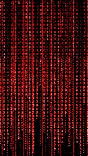 a red matrix background with red dots