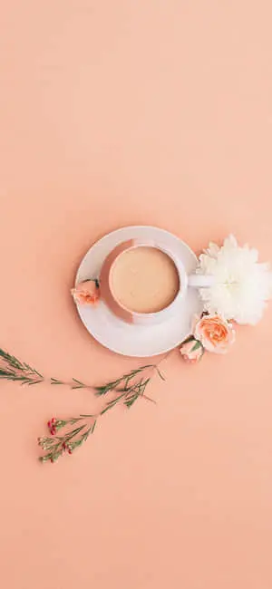 Minimalist Flower And Cup Of Coffee