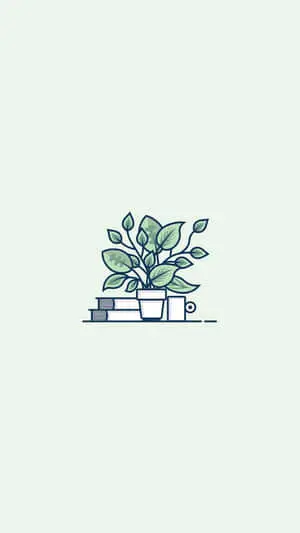 Minimalist Green Flower Art