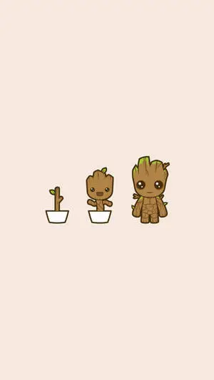 Minimalist Groot Art 4K Marvel iPhone