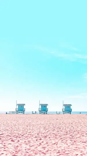 Pink Beach Minimalist Iphone Picture