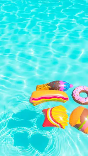 Food Lifesavers On Pool Minimalist Iphone Picture
