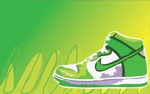 Nike Shoes Green Illustration 