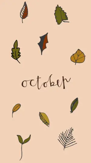 october leaves and leaves on a beige background