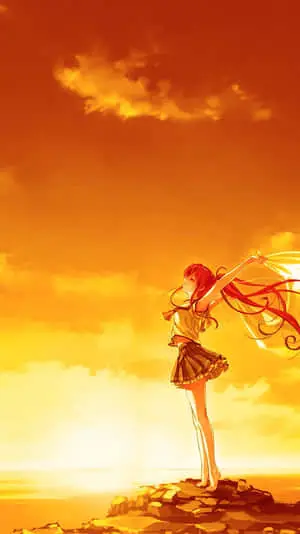 Orange Anime Girl Basking In The Sun