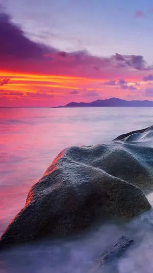 Pastel Sunset Rocky Beach Top iPhone HD