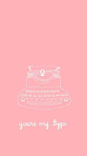Pink And White Aesthetic Typewriter Minimalist Art