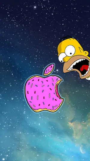 Pink Donut Apple Logo Iphone