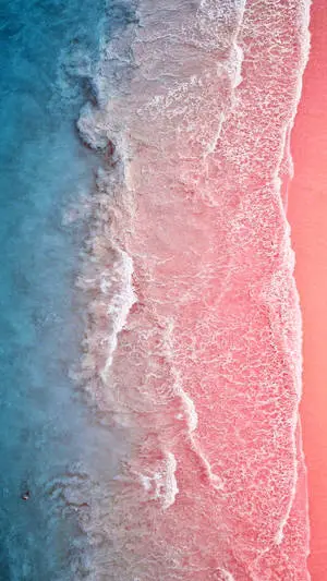 Pink Sandy Beach Wave iPhone