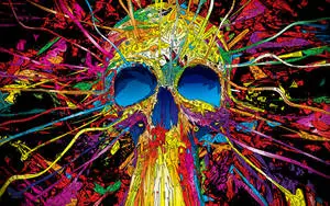 Rainbow Skull iPhone Background