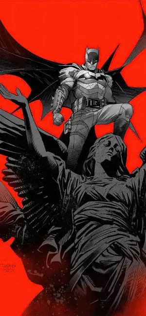Red Background Batman Superhero iPhone